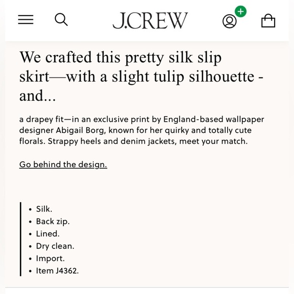 ABIGAIL BORG for J.‎ CREW NWOT Silk Slip Skirt - Picture 10 of 10